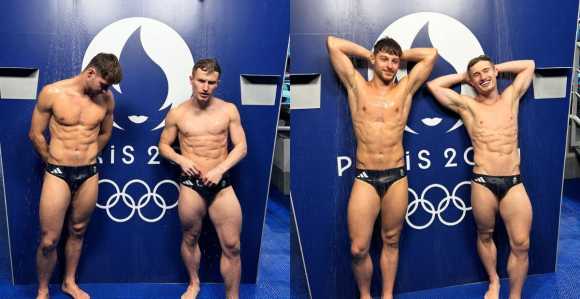 Anthony Harding ao lado do campeão olímpico Jack Laugher