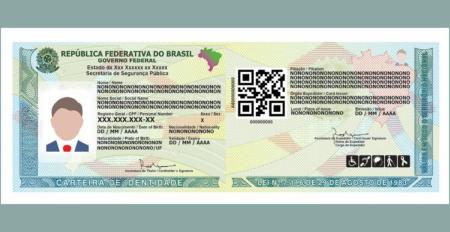 Modelo em papel da nova Carteira de Identidade Nacional