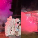 Vídeo: Fogos de artifício em chá revelação explodem na direção dos convidados