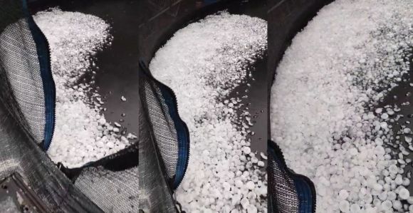 Cama elástica fica coberta de gelo na Pampulha, em BH