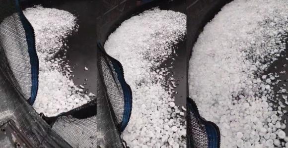 Cama elástica fica coberta de gelo na Pampulha, em BH