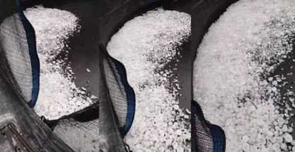 Cama elástica fica coberta de gelo na Pampulha, em BH