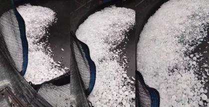 Cama elástica fica coberta de gelo na Pampulha, em BH