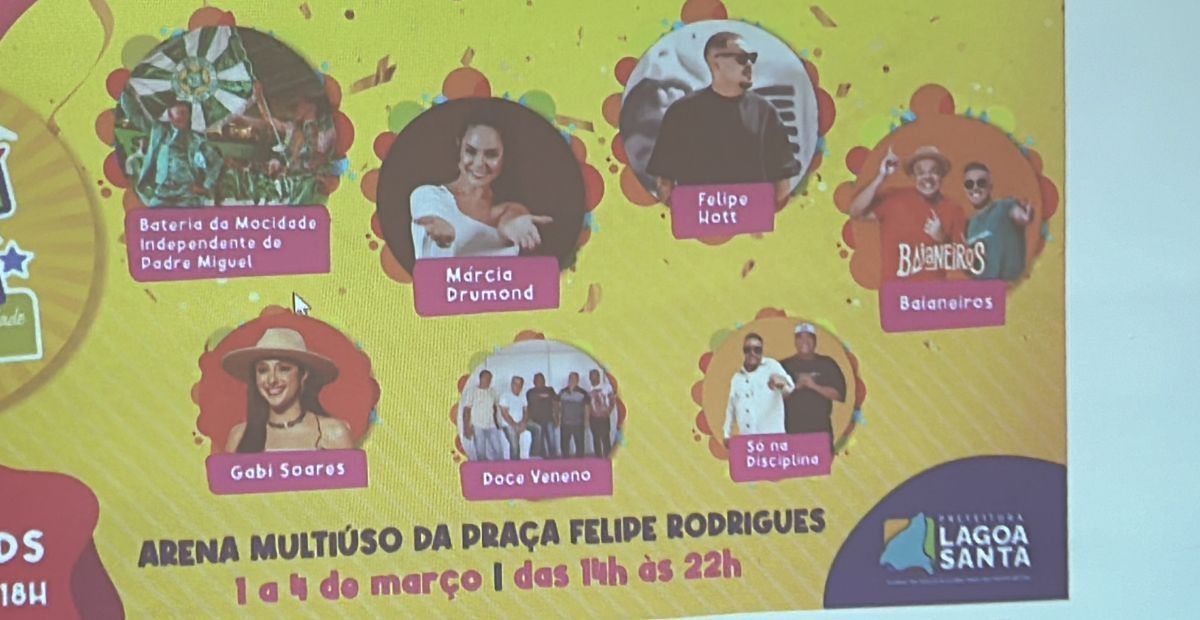 Lagoa Santa investe R$ 400 mil em Carnaval 2025 para atrair famílias: 'opção menos agitada'