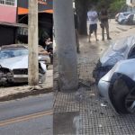Motorista bate carro de luxo em poste no Buritis, na região Oeste de BH