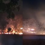 Incêndio atinge vegetação perto do campus da UFV em Florestal (MG)