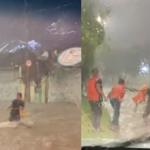 Homem é resgatado de correnteza durante forte chuva em Contagem (MG); equipe ficou ilhada