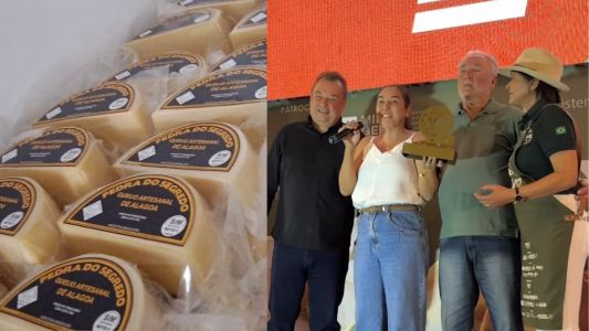 Queijo vencedor do Super Ouro na ExpoQueijo Araxá