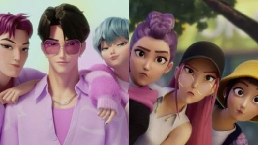 Saja Boys e Huntrix do fIlme Guerreiras do K-Pop