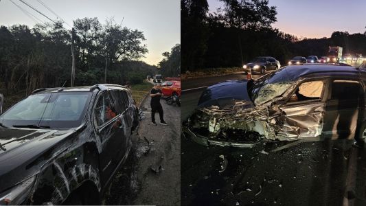 Carro de Fabiano Menotti capotou após colidir com carro de militar na BR-040, em Juiz de Fora
