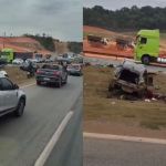 Carro capota e deixa passageiro gravemente ferido na BR-381, em Betim, na Grande BH