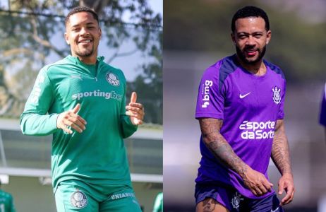 Vitor Roque e Memphis Depay são os principais atacantes de Palmeiras e Corinthians, respectivamente, para o clássico