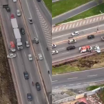 Acidente envolvendo carro gera problemas no Anel Rodoviário de BH na manhã desta quinta-feira (25)