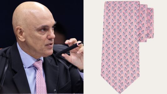 Gravata de cachorrinhos usada por Moraes custa R$ 1,300