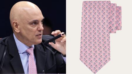 Gravata de cachorrinhos usada por Moraes custa R$ 1,300