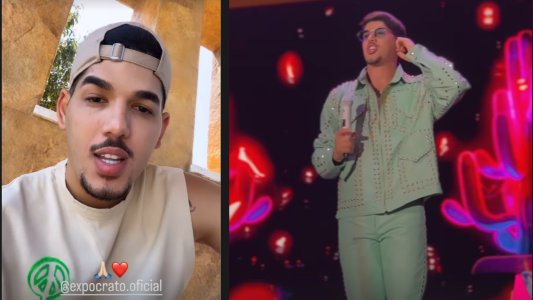 Cantor Zé Vaqueiro em seu instagram e em apresentação na expocrato