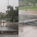 Postes de energia caem após chuva forte no bairro São Gabriel em BH