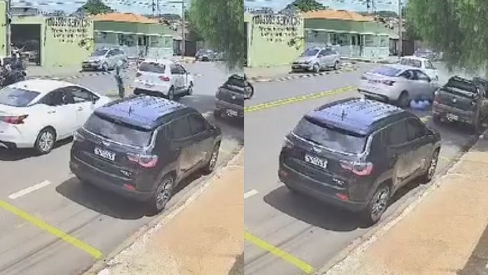Vídeo: motorista é prensado contra o próprio carro após briga de trânsito no interior de Minas