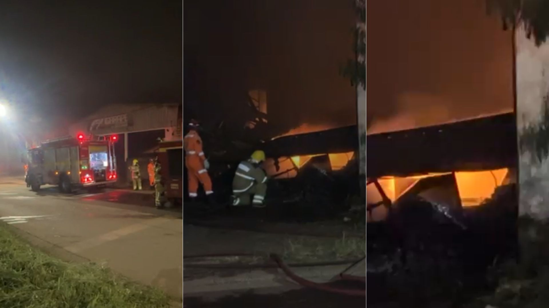 Incêndio em galpão assusta moradores em Igarapé (MG)