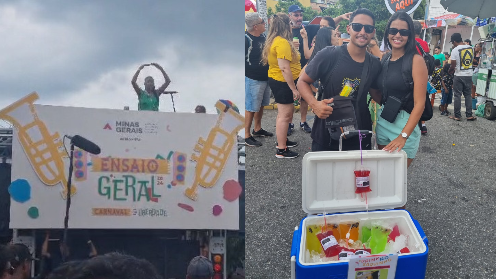 Pré-carnaval de BH: professora surpreende ao vender drinks em 'bolsas de soro'