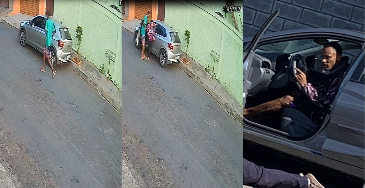 Vídeo: homem assalta mulher com arma na cabeça, bate o carro na perseguição e acaba preso