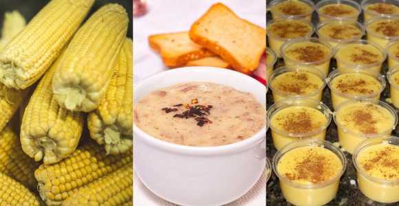 Milho, caldo e mingau de milho