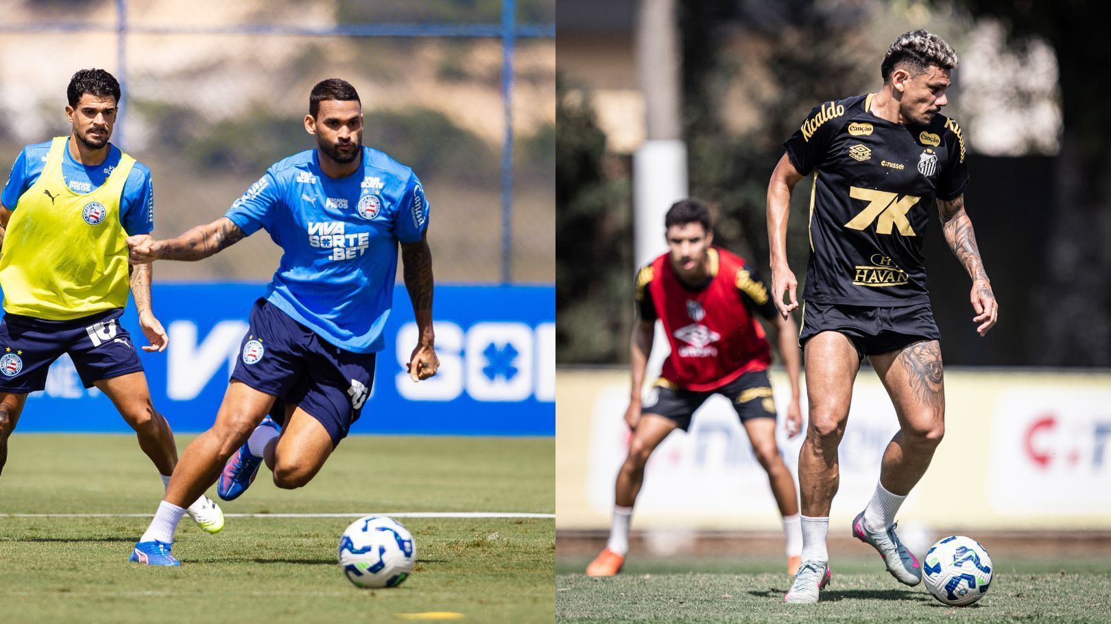 Sob olhares de Ancelotti, Bahia e Santos se enfrentam pelo Campeonato Brasileiro