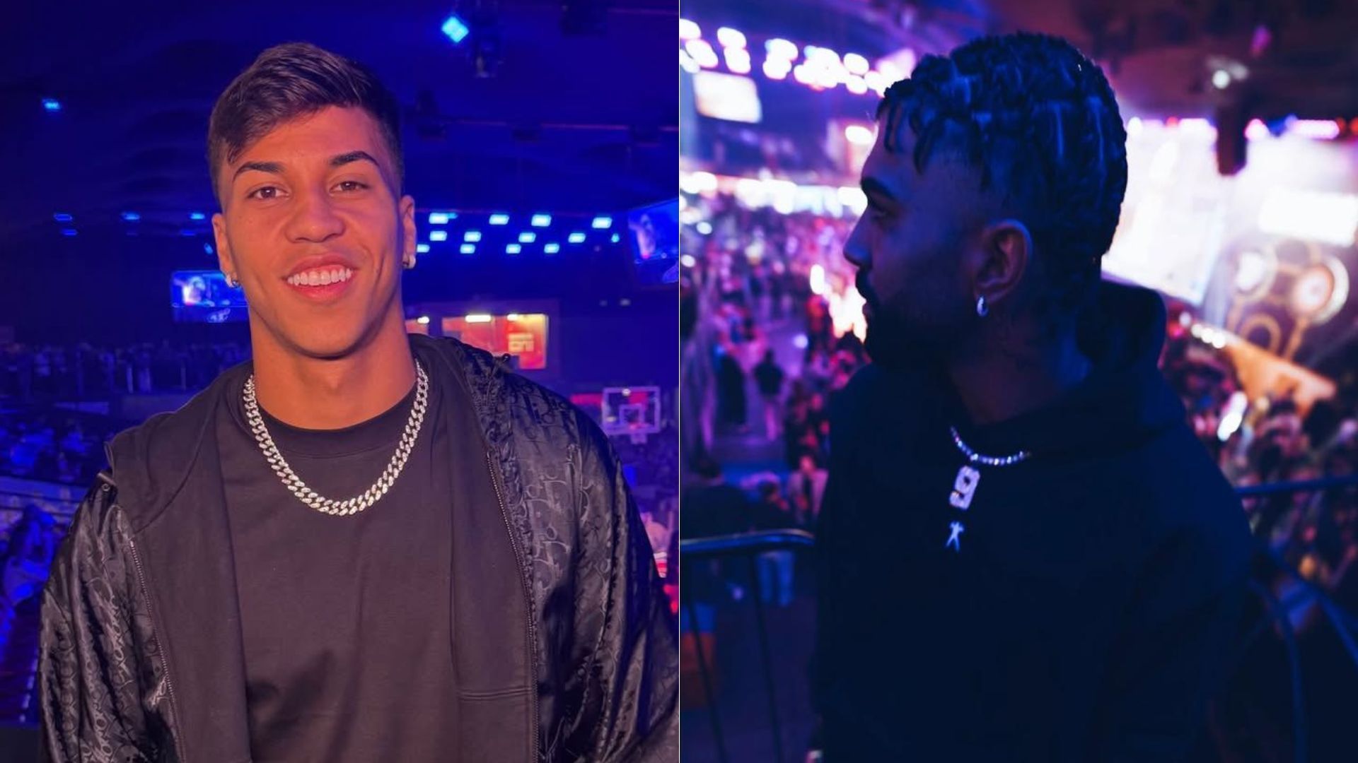De folga, Gabigol e Kaio Jorge, do Cruzeiro, comparecem a evento da NBA em São Paulo