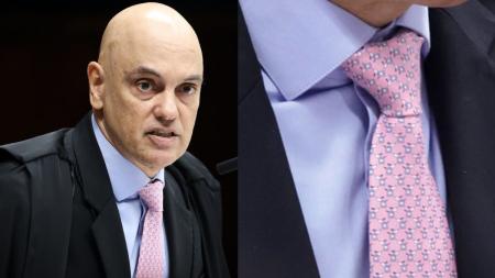 Moraes escolhe gravata de 'cachorrinhos' em julgamento de Bolsonaro
