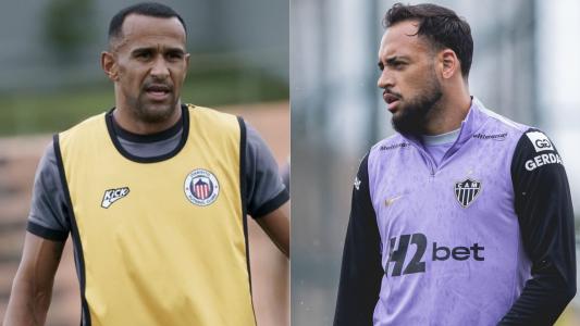 Serginho, meia do Itabirito, e Maycon, meio-campista do Atlético
