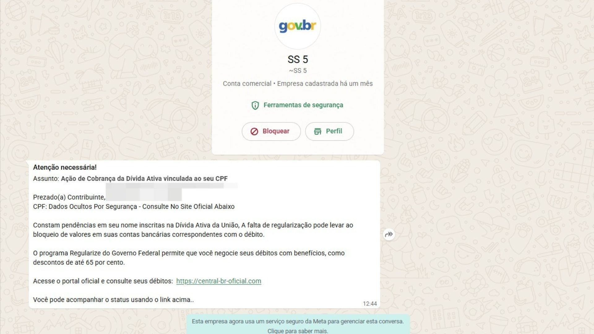 'Dívida Ativa da União': usuários denunciam golpe pelo whatsapp'; veja como se proteger