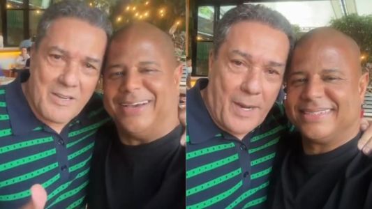 Luxemburgo ao lado de Marcelinho Carioca