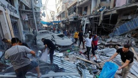 Destruição na faixa de Gaza