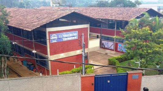 Estudante conseguiu entrar na escola após chutar e danificar o portão