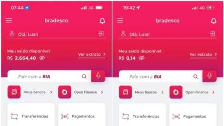 Após erro, o saldo de Luan tinha passado de R$ 0,14 para R$ 2.666,40
