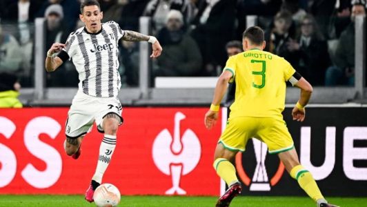 Di María e Andrei Girotto disputam bola em Juventus x Nantes