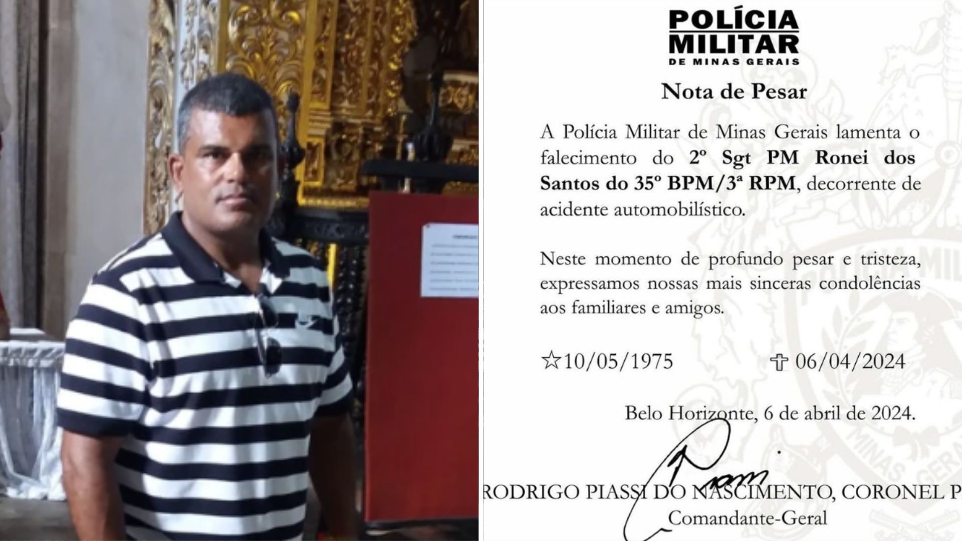 PM lamenta morte de sargento morto atropelado a caminho do trabalho