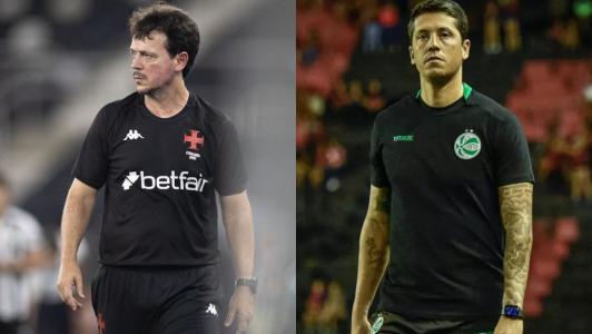 Fernando Diniz, técnico do Vasco, e Thiago Carpini, técnico do Juventude