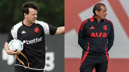 Fernando Diniz, técnico do Vasco, e Ramón Díaz, técnico do Inter