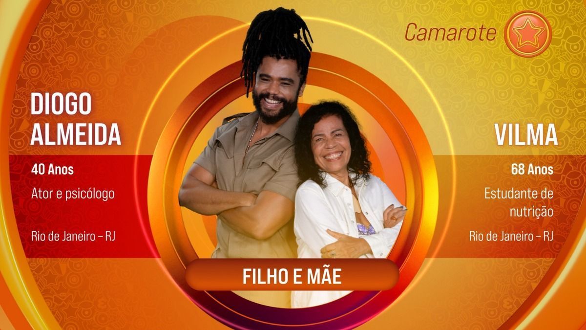 Diogo Almeida e Vilma são confirmados no BBB 25, conheça a dupla do grupo Camarote