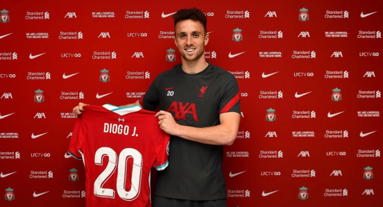 Número 20 era usado por Diogo Jota desde a temporada 2020/21