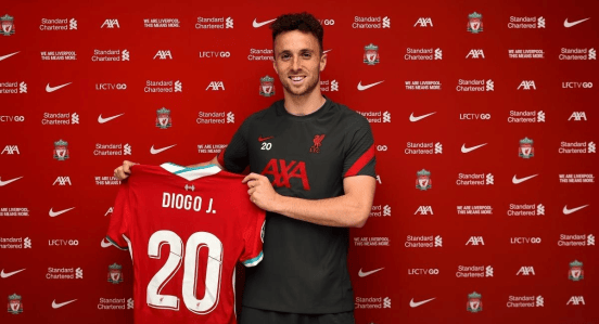 Número 20 era usado por Diogo Jota desde a temporada 2020/21
