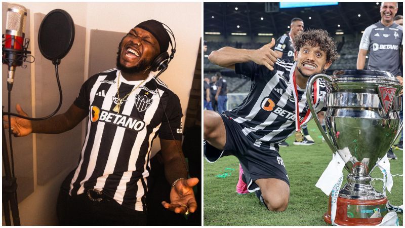 Torcedor do Atlético, Djonga faz promessa inusitada a Scarpa, que reage