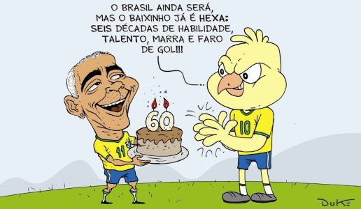 Charge do Duke sobre o aniversário de 60 anos do ex-jogador Romário