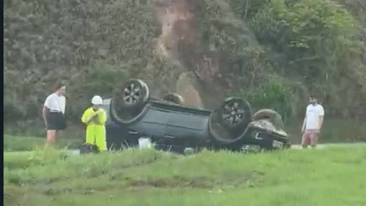 Vídeo: dois capotamentos seguidos interditam BR-040