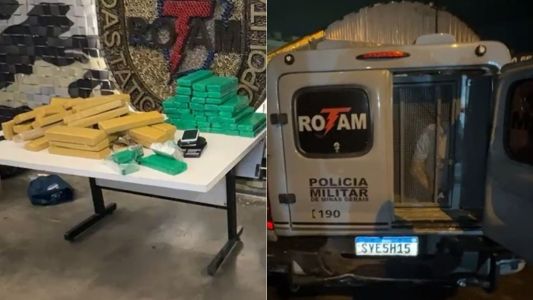 Dois homens são presos com 166 barras de maconha em operação da Rotam, na Grande BH