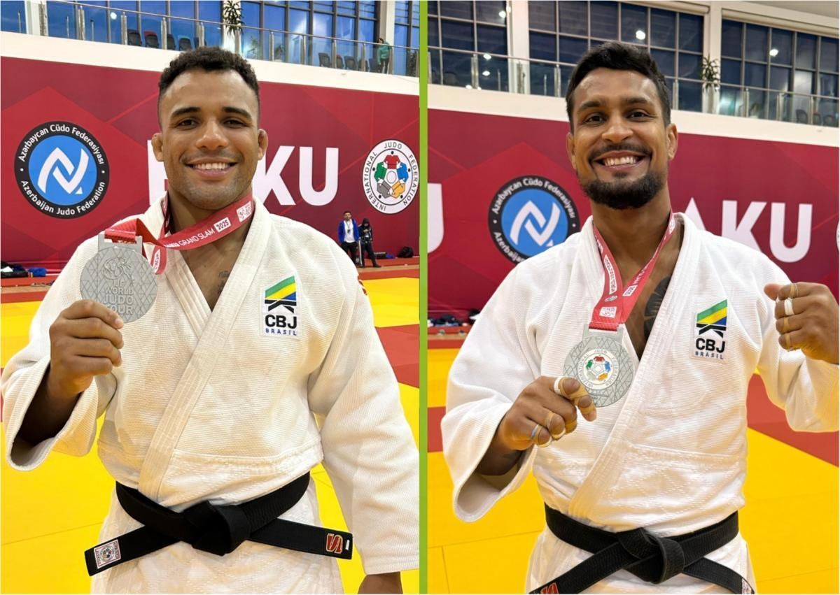 Judô brasileiro conquista duas medalhas de prata no último dia do Grand Slam de Baku