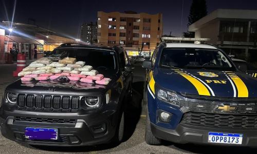 Segundo PRF, 30 kg de maconha foram apreendidos na BR-040, em Simão Pereira