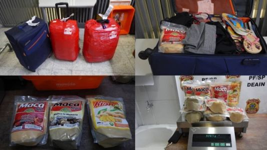 Droga estava dentro de pacotes de alimentos
