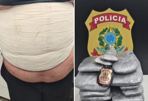 PF prende homem com 8 kg de supermaconha no corpo no Aeroporto de Confins